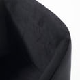 thumbnail image 3 of Fabric Upholstered Dining Chair with Round Cantilever Base, Black and Gold- Saltoro Sherpi, 3 of 5