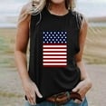 thumbnail image 2 of EINCcm Women American Flag Print Tank Tops USA Stars Stripes Patriotic T Shirt Summer Loose Vest Tees, 2 of 4