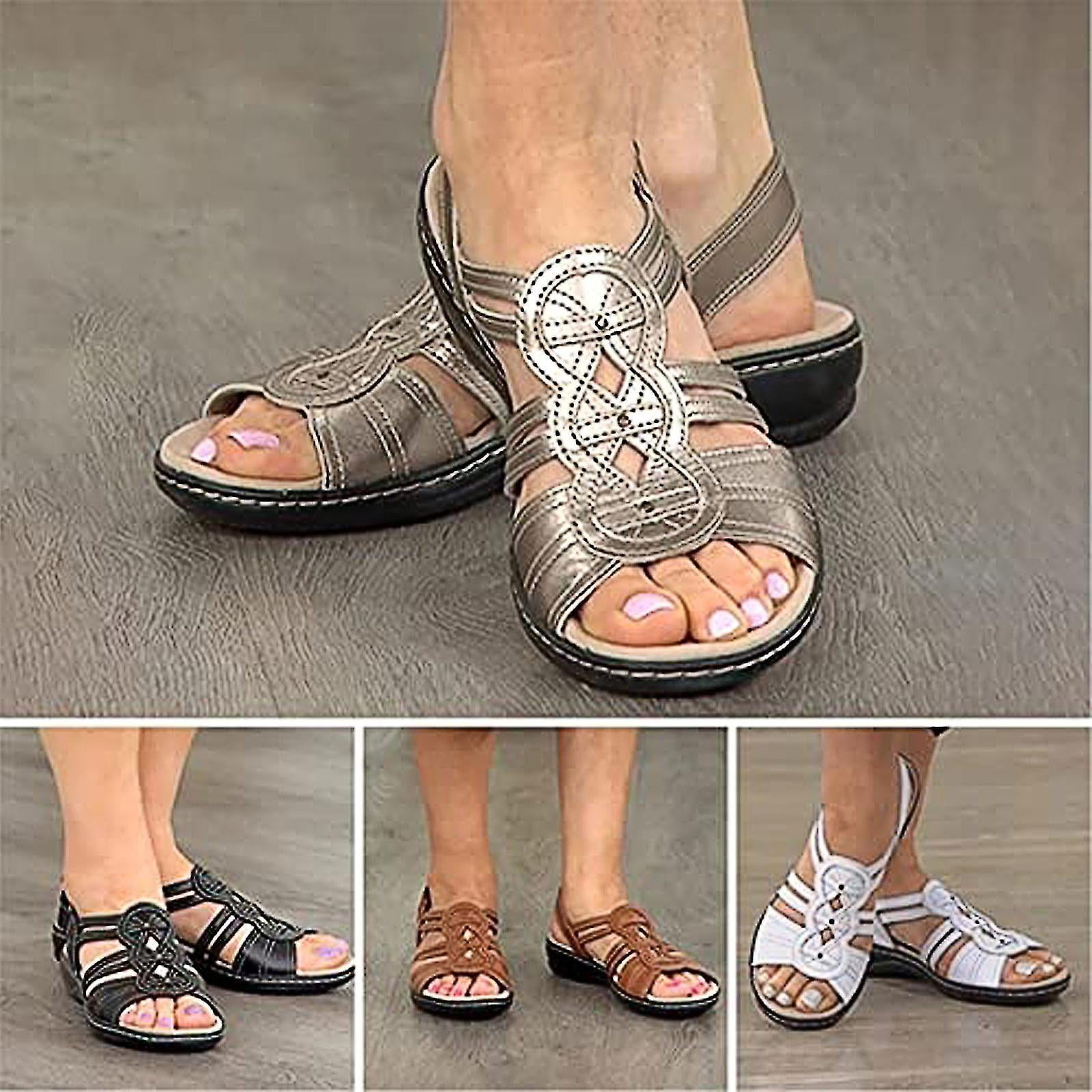 Sandales Plates Orthopédiques pour Femmes, Sandales de Marche