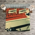 thumbnail image 3 of Ambesonne Vintage Quilted Bedspread Set 3 Pcs, Adventure with Plane, Queen Size, Multicolor, 3 of 3