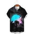 thumbnail image 2 of Penkiiy Hawaiian Bowling Shirts for Men Short Sleeve Printed Regular Fit Summer Beach Casual Button Down Aloha Shirts 2XL Black, 2 of 4