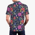 thumbnail image 3 of Balery Floral Printed Men’s Short Sleeve Polo Shirt, Midweight Men's Shirt,Golf Polo shirts -4X-Large, 3 of 8