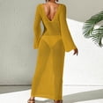 thumbnail image 4 of Women's Summer Crochet Swimsuit Cover-up,Boho Long Sleeve Hollow Out Maxi Beach Dress,Beach Vacation 2026, 4 of 4