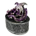 thumbnail image 6 of Sleeping Purple Dragon Oval Trinket Jewelry Box Figurine With Celtic Knotwork, 6 of 10