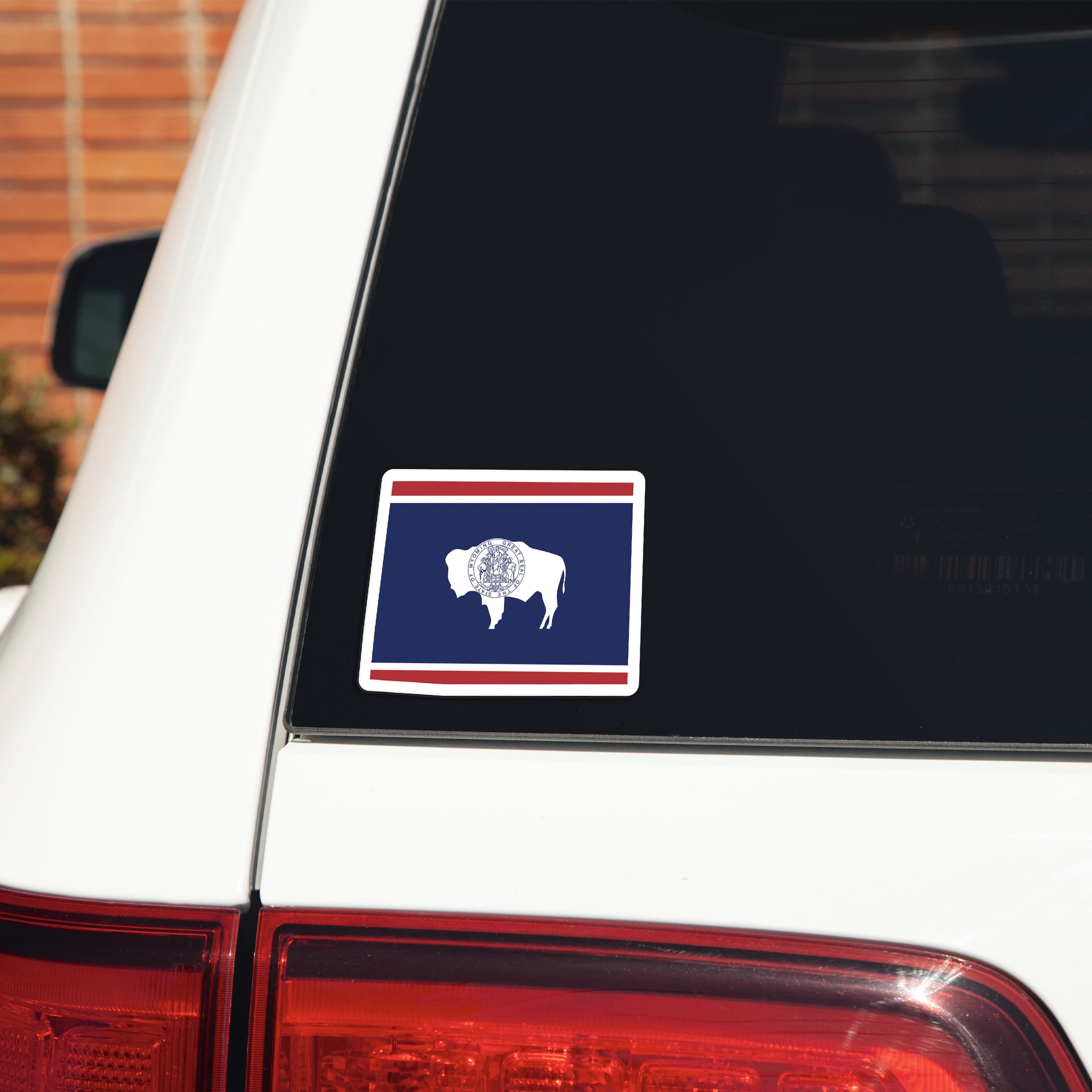 Auto Drive Wyoming State Vinyl Automotive Decal, Multicolor, 5.5” x 4.375”