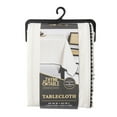 thumbnail image 4 of (4 pack) Thyme & Table 84" Rectangle Tablecloth, Ivory with Black Pom Pom Trim, 4 of 6
