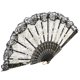 thumbnail image 4 of Abanico Europeo Mano Encaje Rosa Flor Dorado Abanico Plegable Fiesta De Baile Fanblack, 4 of 7