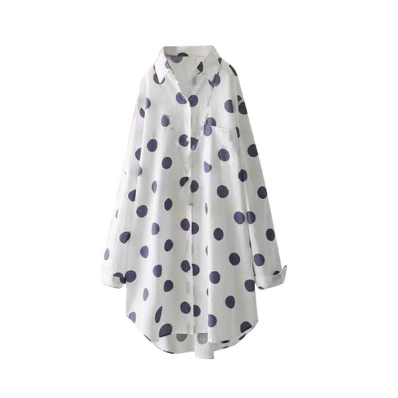 Utoimkio Women's Long Floral Print Shirts Loose Fit Long Sleeve Button Down Collared Casual Tops Lightweight Fall Blouses for Women