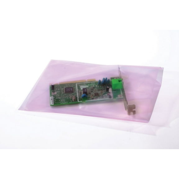 10" x 16" Anti-Static Flat Poly Bags 2 Mil Pink 1000/Carton (PBAS515)