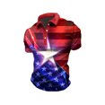thumbnail image 4 of Men's Loose Fit Short Sleeve Polo Shirt, USA Patriotic America Flag Graphic Collared Knit Top, Casual Summer Top for Independence Day(Red1,XXXXL), 4 of 4
