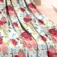 thumbnail image 3 of Pioneer Flower Floral Print Pattern Blanket,Comfortable Soft Flannel Throw Blanket,All Season,Warm Lightweight Blankets for Sofa Bed Couch Living Room Chair,30"x40", 3 of 4