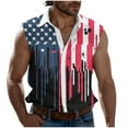 thumbnail image 2 of Elvqul Mens Graphic Shirts Blue Star Pullover Sleeveless Patriotic Big and Tall T-Shirts Trendy Independence Day Shirts for Men Fourth of July, 2 of 5