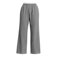 thumbnail image 7 of Gytharion Women's Lace Trim Sweatpants Solid Color Straight Leg Loose Casual Track Pants with Pockets Drawstring Elastic High Waist Joggers, 7 of 7