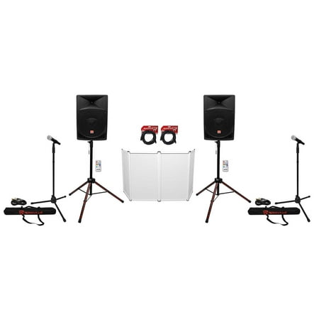 2) Rockville RPG15 15  Powered 1000w DJ PA Speakers+LED Stands+Facade+(2) Mics price history on PriceWatchPro