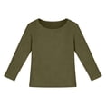 thumbnail image 3 of UACY Girls Long Sleeve Shirt Ribbed Stretchy Crew Neck Cute Pullover Tops Kids Toddler Summer Soft Slim T Shirt Clothes (Army Green, 13-14 Years), 3 of 7