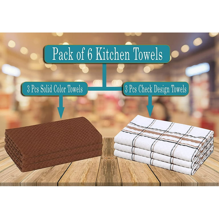 Ruvanti 100% Cotton Solid Flour Sack Dishcloth Kitchen Towels Set