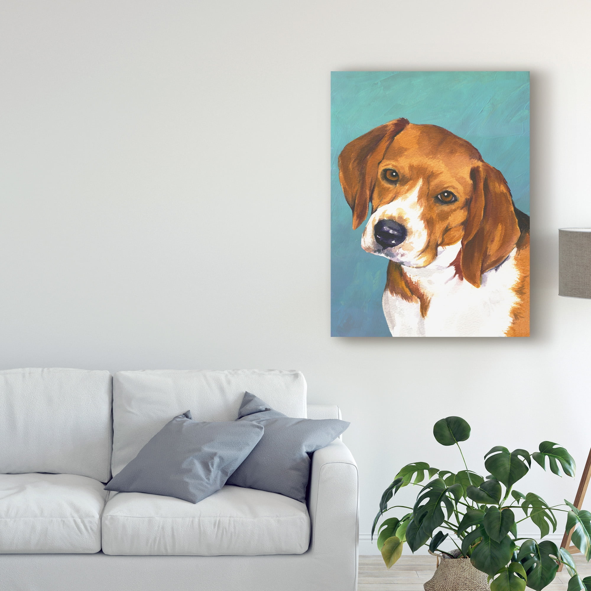 Trademark Fine Art 'Dog Portrait Beagle' Canvas Art by Jill Sands