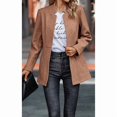 thumbnail image 2 of NAYTOAO Women Stand Collar Open Front Long Sleeve Lined Wool Blend Coat Casual Outerwear, 2 of 6