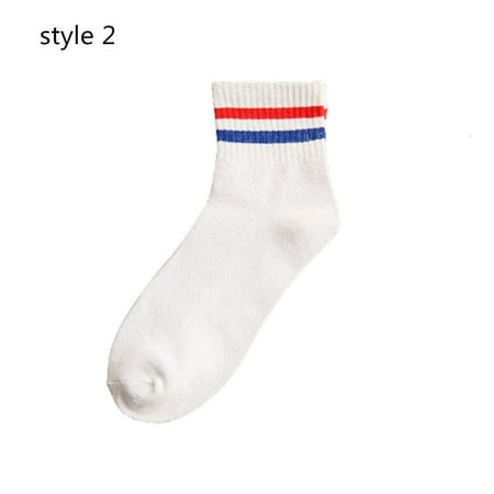 

Fashion Women Men Lovely Fresh Medium Tube Socks Striped Sport Socks Korean Two Bars Socks STYLE 2
