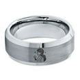 thumbnail image 2 of Gifts for Dad Gamer Hammered Gray Ring Women Tungsten Grandma Gift Memorial Jewelry Mr Mrs, 2 of 7