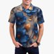 thumbnail image 1 of Fotbe Elegant Blue Gold Blooms Camiseta Polo de Golf para Hombre con Estampado – Camisa Deportiva Transpirable con Cuello Abotonado-3X-Large, 1 of 6