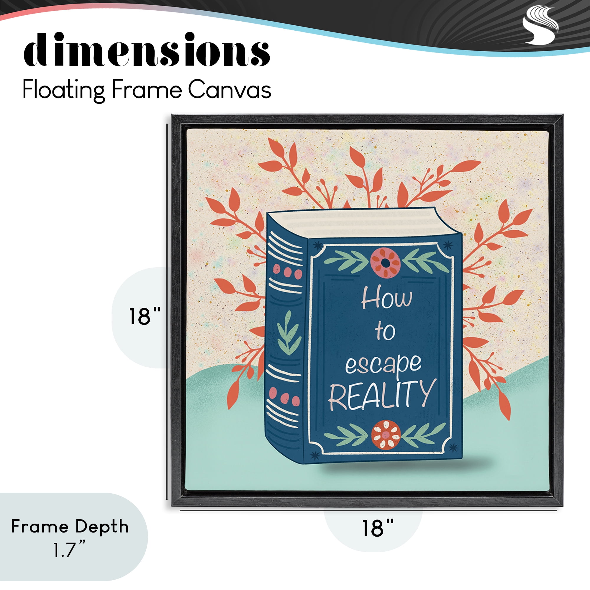 Stupell Industries How To Escape Reality Black Framed Floater Canvas Wall Art, design by Julia Frost