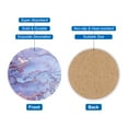 thumbnail image 4 of Posavasos absorbentes Uxcell de 2 piezas, posavasos redondos de mármol púrpura con respaldo de corcho, antideslizantes para el hogar y la oficina de 4 pulgadas., 4 of 5