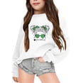 thumbnail image 1 of PMVFHDE Chandails en Molleton pour Filles Automne et Hiver Imprimé Lettre Col Rond Manches Longues Blanc, 7-8 Ans, 1 of 6