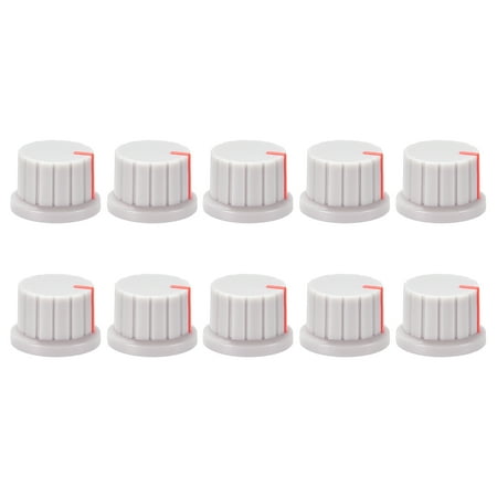 10 Pcs Speaker Effect Pedal Amplifier Grey Potentiometer Knob Red Mark 24mm Dia 15mm Height