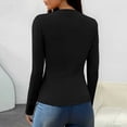 thumbnail image 4 of BUIGTTKLOP Going out Tops for Women Long Sleeve Shirts Crewneck Sretchy Undershirts Slim Fitted Tight Tees, 4 of 6