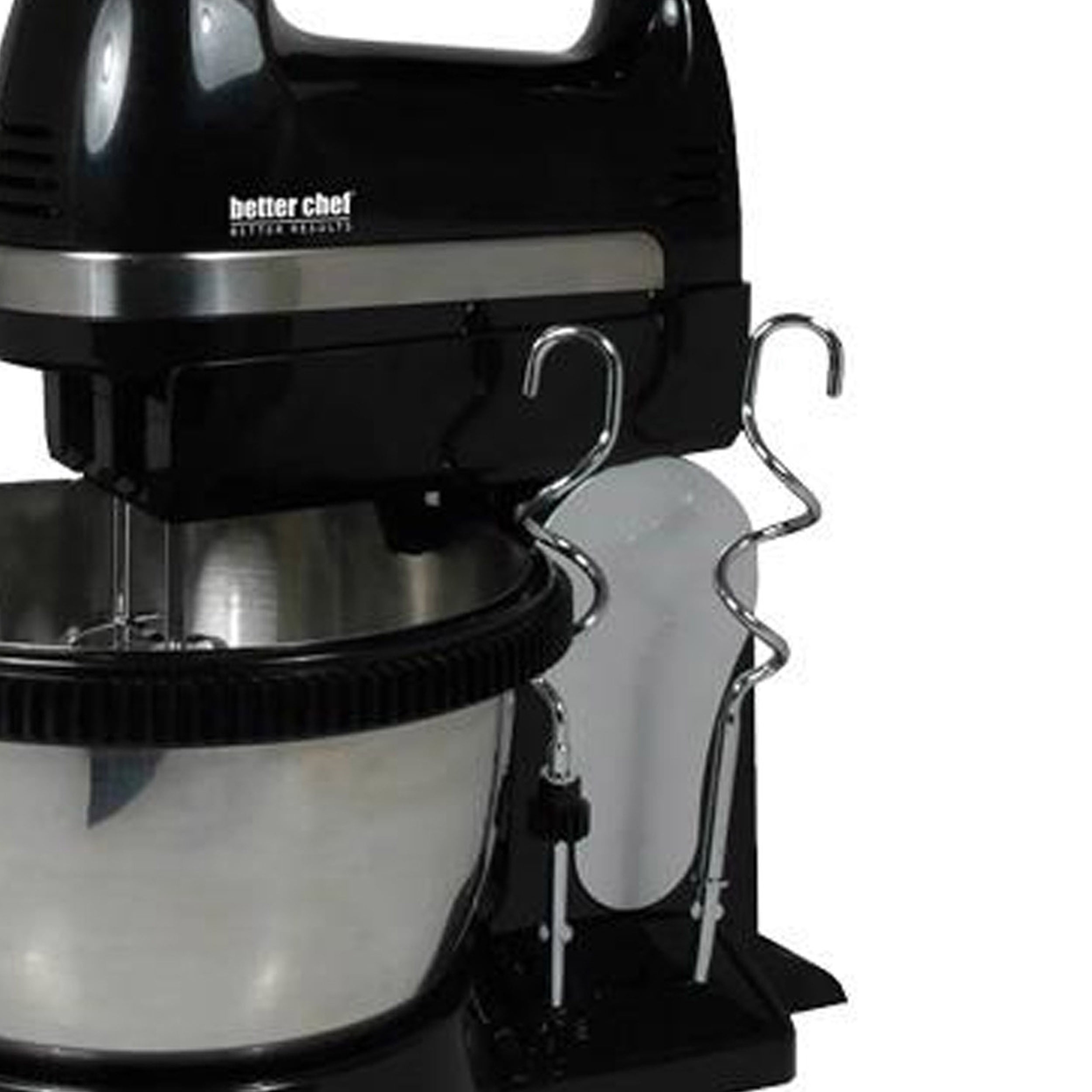 Better Chef 5-Speed 150-Watt Black Hand Mixer with Silver Accents