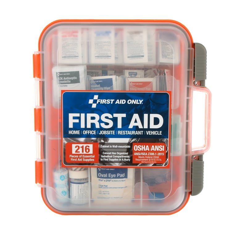 ANSI Class A Bulk First Aid Kit, 210 Pieces, Plastic Case ANSI Class A Bulk First Aid Kit, 210 Pieces, Plastic Case