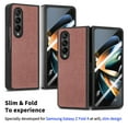 thumbnail image 2 of ELEHOLD for Samsung Galaxy Z Fold 4 Case, Luxury Leather Material with Built-in Screen Protector Full Body Shockproof Protective Case for Samsung Galaxy Z Fold 4 5G 2022, Brown, 2 of 10