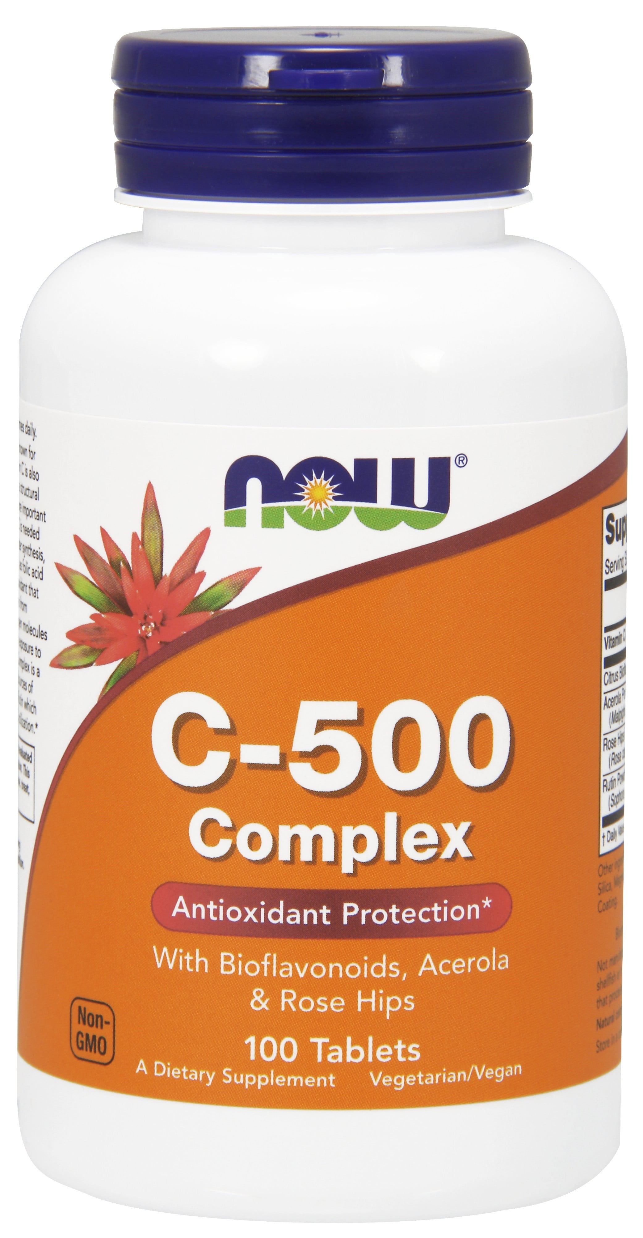 NOW Foods Vegetarian C500 Antioxidant Protection with Rose Hips, 100