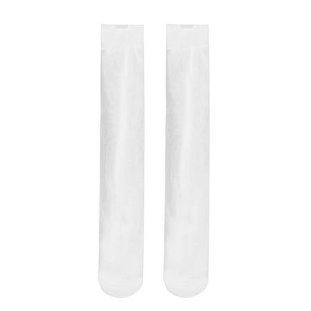 

HEVIRGO 1 Pair Stockings Solid Color Sweat-absorbing Breathable Sweet High Elasticity Knee Socks for Daily Wear White Nylon