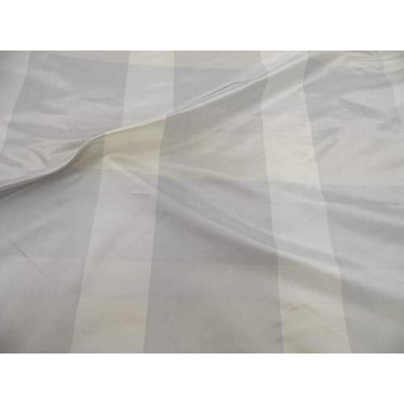 Yard Fabric Robert Allen Beacon Hill Caraco Plaid Ice Wine 100% Silk Drapery HH27