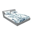 thumbnail image 2 of Ambesonne Floral Fitted Sheet & Pillow Sham Set, Wild Orchid Flowers, Full, Teal White, 2 of 2