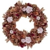 Northlight 13" Pink/Red Flower and Leaf Wood Artificial Valentine's Day Floral Wreath - Unlit