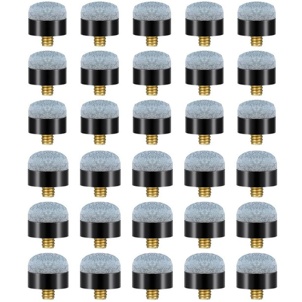 30Pcs Pieces 12 mm/13 mm Billiard Pool Cue Stick Tips Screw on Tips