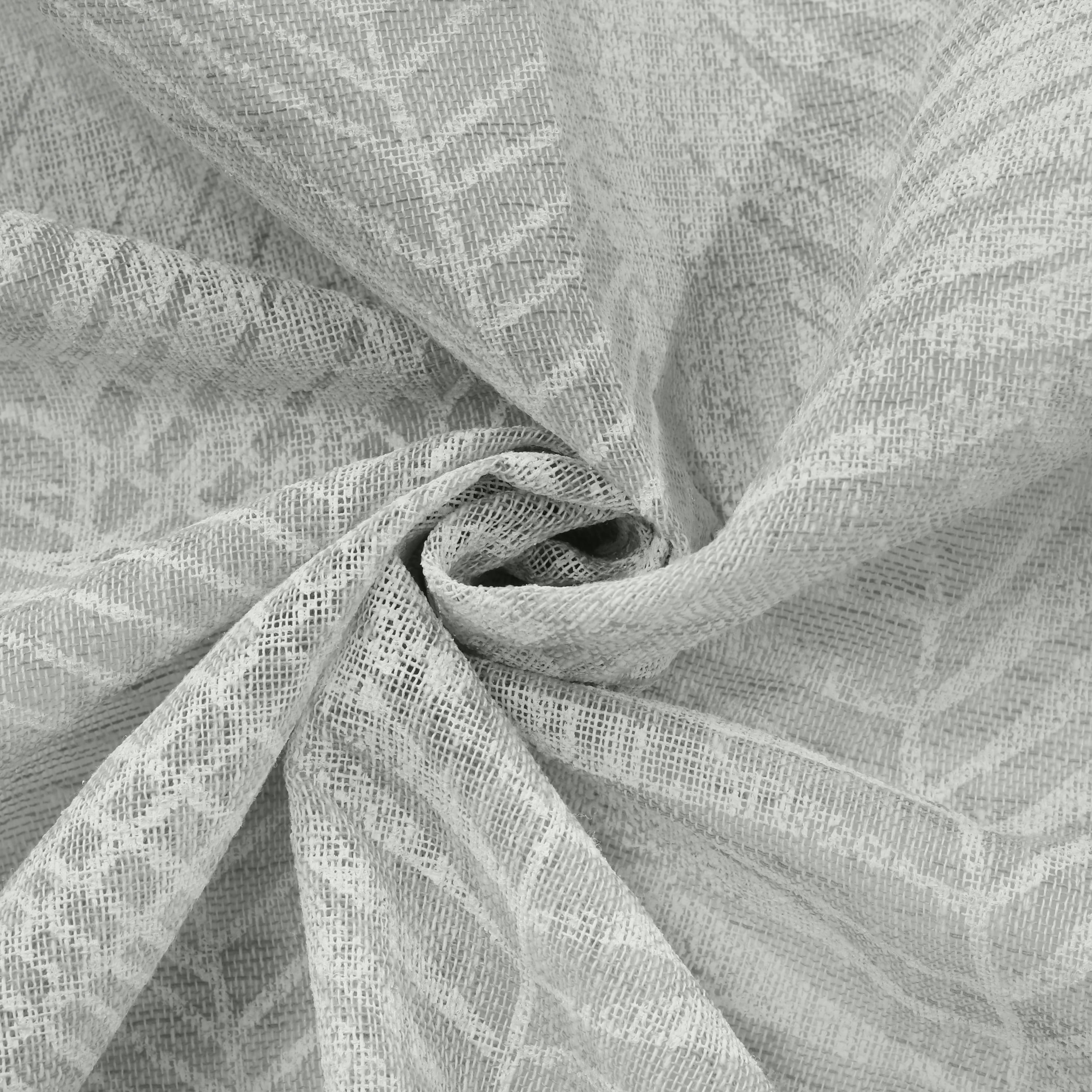 Troy Faux Linen Dual Header Printed Curtain Panel 52" x 95" in Grey