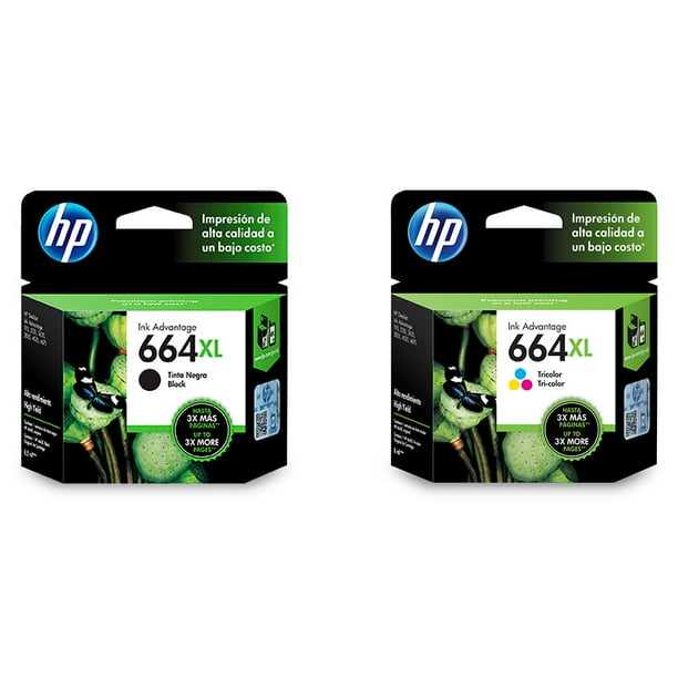 Combo de Cartuchos HP 664XL Negro y Color Original