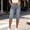 Blue, variant on Women'S Mid Waisted Cropped Denim Pants Casual Button Zipper Capri Jeans with Pockets Stretch Summer Knee Length Split Hem Trousers for Daily Beach