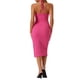 thumbnail image 3 of Vestidos sin mangas de halter INSPIRE CHIC para mujeres, vestido de cóctel ajustado con corte, talla XL, rosa intenso, 3 of 5