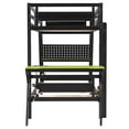 thumbnail image 6 of Twin Size Bunk Bed with Two Built-In Gaming Desks, USB Desktop Ports & Pegboard Organizer, Gaming Bunk Frame, Green, 6 of 9