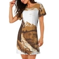 thumbnail image 2 of Balery Western Cowboy Countryside Camisón de manga corta con cuello redondo para mujer, cómodo y elegante., 2 of 6