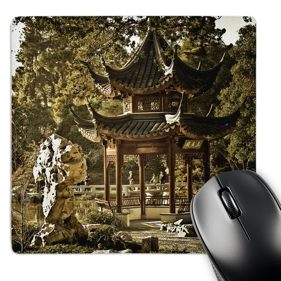3dRose, Chinese Pagoda Garden, MousePad