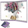thumbnail image 1 of New Trend 2pcs Pop Up 3d Flower Handmade Flower Bouquet With Envelope For Mothers Day Valentines Day Thanksg, 1 of 5