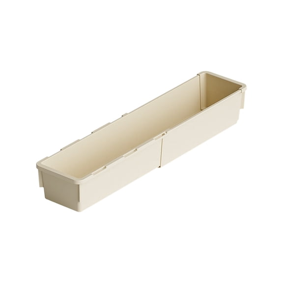 Telescopic Polypropylene Storage Box - Expandable Cabinet Organizer 18.5x3.93x2.95in for Kitchen Snacks/Cans, (Beige)