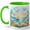 Green, variant on Ocean Storybook Coffee Mug, Sailboat Sea Waves Seashell Coastal Fantasy Design, 11 oz Ceramic Cup