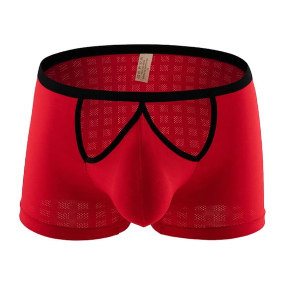 Vedolay Men Panties Men's Briefs Stretch Mid/Low Rise Pouch Underwear Ultra Super Soft Enhancing Briefs,Red L